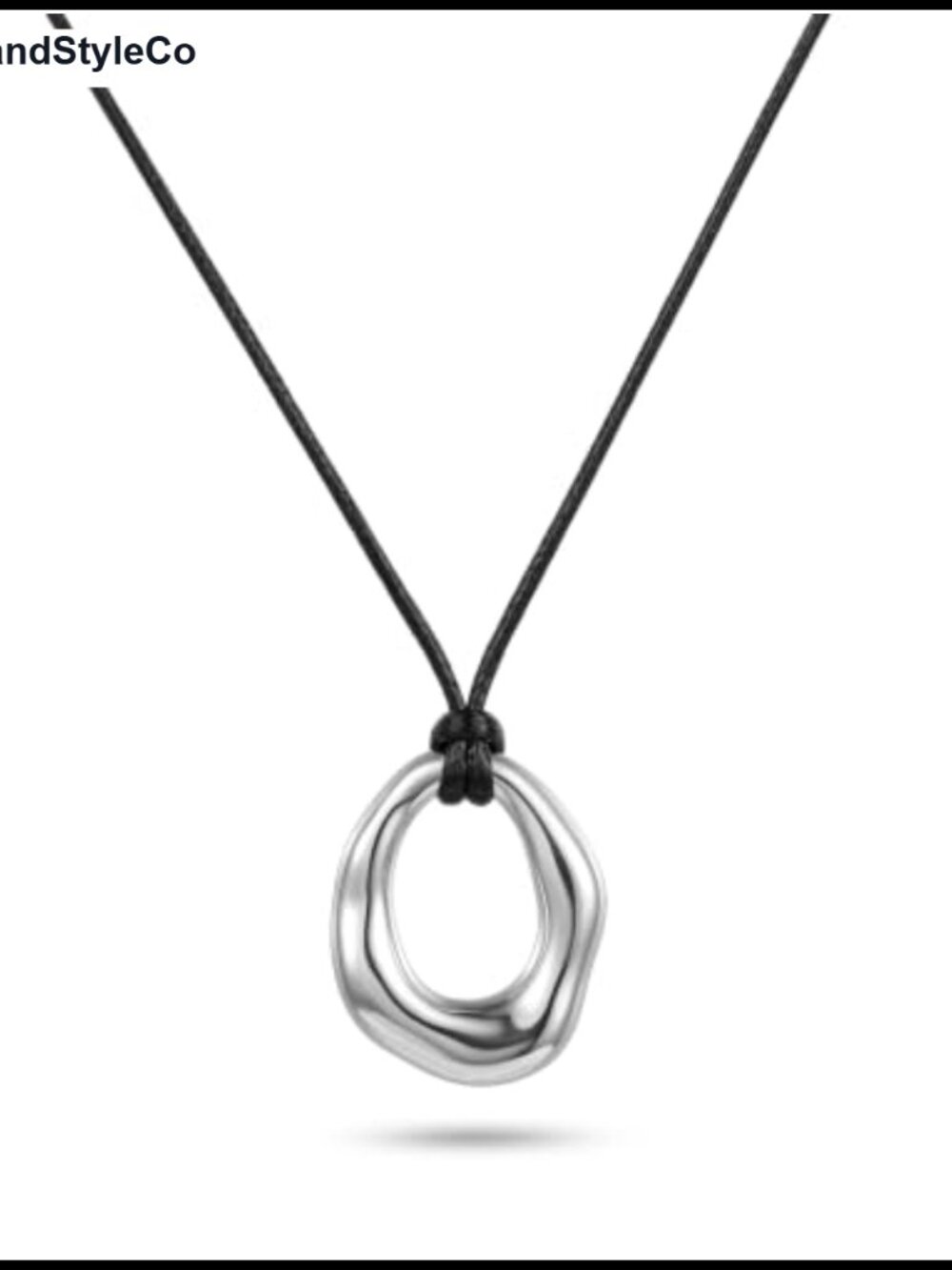 Long Statement Necklace Chunky Silver Pendant Adjustable Unisex